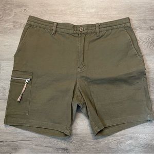 Five Four olive green 34 modern fit shorts with side zipper pocket